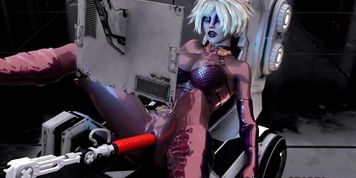 Huge cock 3D futanari space sex action