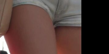Sexy Brunette Teen In Jean Shorts