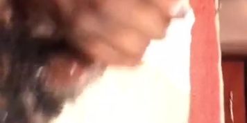 Ebony handjob from thick ghetto girl