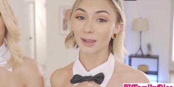 Horny Bunnies Scarlet Skies, Madison Summers & Chloe Temple Devour Stepbros BIG Carrot