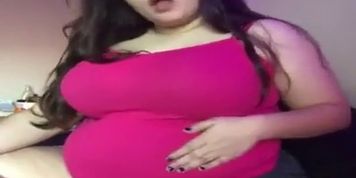 Ticchcollegegirl stuffing her belly with chocolate cake