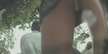 Upskirt view of unsuspecting girls' sexy asses