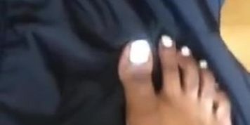 He doesnt want a footjob so i tease him 