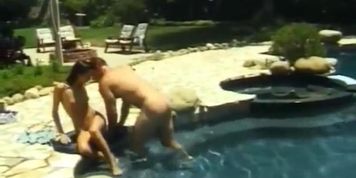 Hot skinny teen gets fucked by the pool