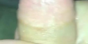 Stroking my hard cock and cumming everywhere. 