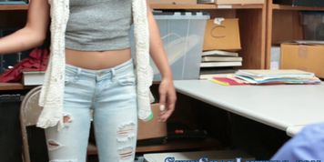 Amateur shoplifter jizzed