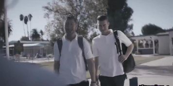 Two bigcocks took turns fucking Kris pussy