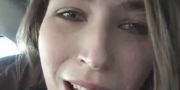 shaved super sexy gap toothed girl sucks cock in the car teenage on top