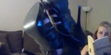 Blonde Stirrups Foot Tease