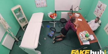 Fake Hospital Cute pigtailed cleaner sucks and fucks doctors big dick