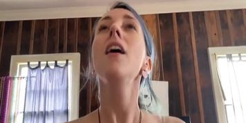 &ldquo;Should I Screw A Fan?&rdquo; Shut Blue Haired Girl, Cowgirl, Creampie, Stranger