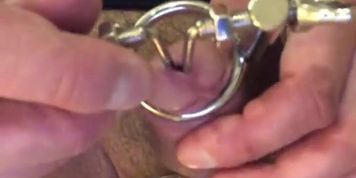 STRETCHING my PEE HOLE ** Stainless Steel Device **