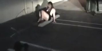 Drunk nympho masturbates in the street