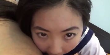 Amateur Japanese Schoolgirl Hard Sex & Facial