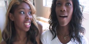 Ebony sisters fucking white cock