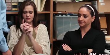Dirty MILF and her daughter fucked rough by their boss after the stealing from him