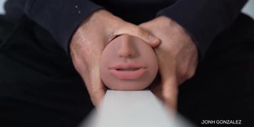Mouth fucked from the inside with big dick. Fleshlight screw and moaning (ANGELA WHITE, Leah Gotti, Lisa Ann, Sunny Leone)
