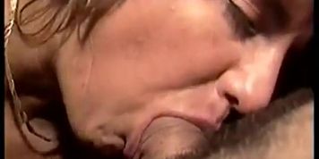 Slut brunette gives head & fucked
