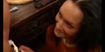 Two Horny Lesbians in a bathroom