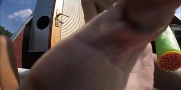 teen girls a GoPro and a boat house
