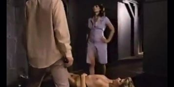 Jailhouse Girls(1984) - Raven squeezes some naked balls