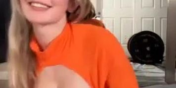 Oliviamaebaee- orange short twerk fingering
