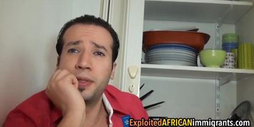 Sexy ebony babe getting a hard pussy bang in POV