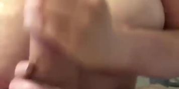 Sexy load all over her boobs