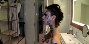 Genevieve Sinn pounded while getting her face tattooed (Sascha Ink)