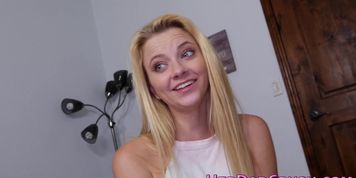 Kinky teenager facialized in pov
