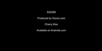 Piss drinking slut Cherry Kiss assfucked 5on1 with hardcore DP & DVP SZ2589