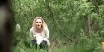 Charming smile of relief when she pees