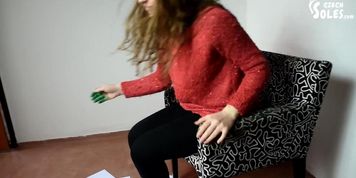 Foot and soles painting and soleprints (foot tease, sexy feet, young feet)
