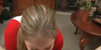 Cute college girl sucks a tiny dick
