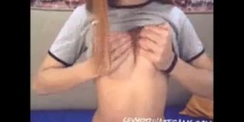 415Big breasted teen sucks and rides her dildo