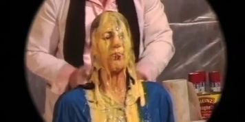 Messy Woman Gets Sploshed In Her Clothes