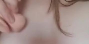 Cute blond with natural boobs sucks her favorite sex toy