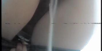 Amateur doll did not take off panty when pissing on spy cam