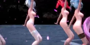 MMD hentai anime dancing girls