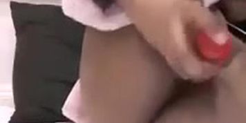 South African stripper Thul3 masturbating with dildo till she squirts