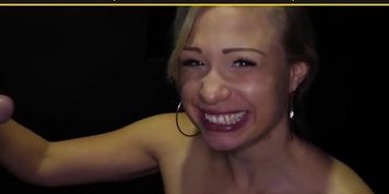 Slut whore sucks the cum out of 11 dicks in 6 minutes..HOW!! (Gabi Gold)