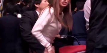 Shy girl groped on a bus