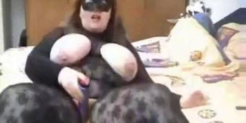 BBW in lingerie masterbates for you - video 1