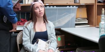 Teen shoplifter jerking - video 1