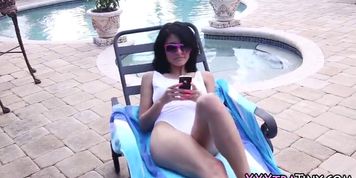 Petite teen fucks outside - video 1