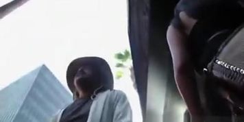 Upskirt and no bra dress woman