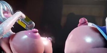 Aqua rides futanari dick