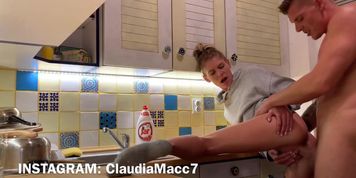 fucking in the kitchen And creampie