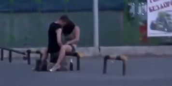 Couple gets Frisky in the Street