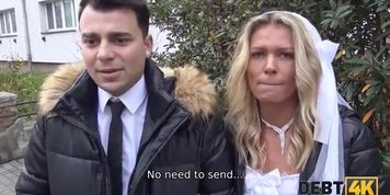 The groom is watching the bride getting fucked in POV